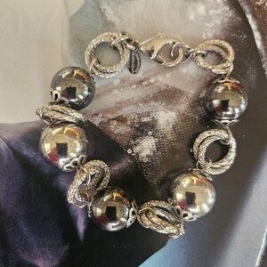 Simona Collini Italy Stainless Steel Bracelet Hematite